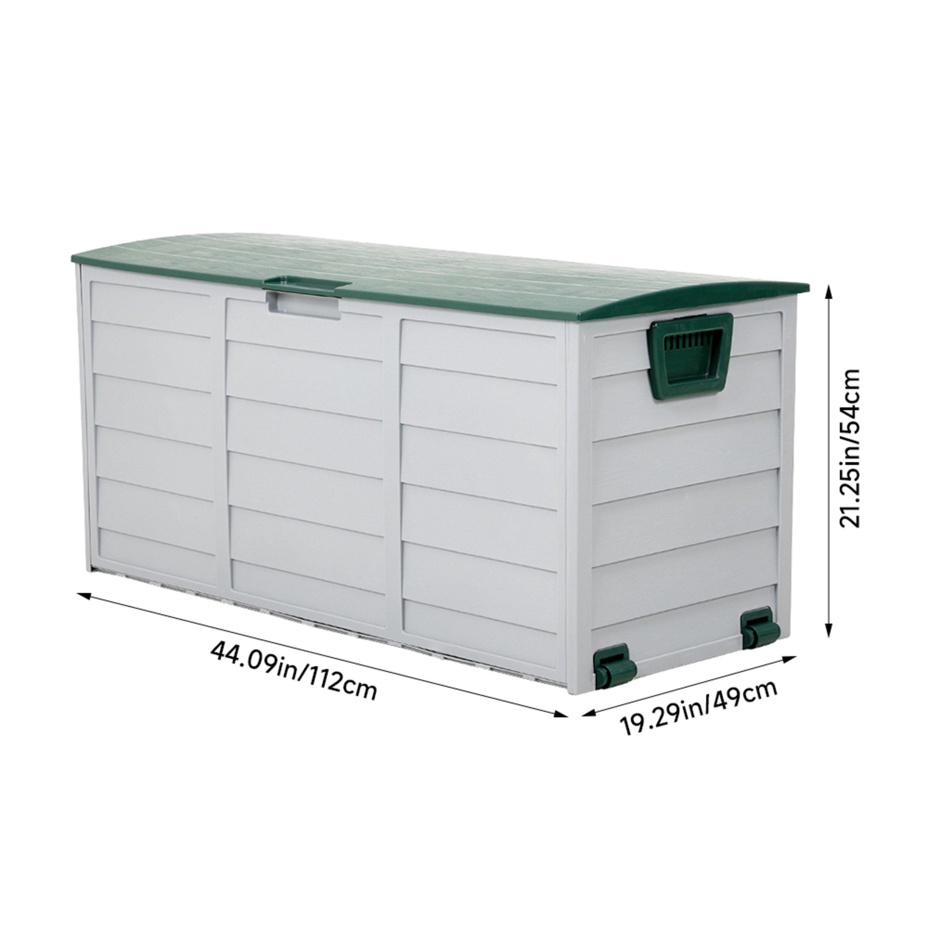 Greenlight Grey - Breeins - Outdoor Storage Deck Box with Wheels - 11