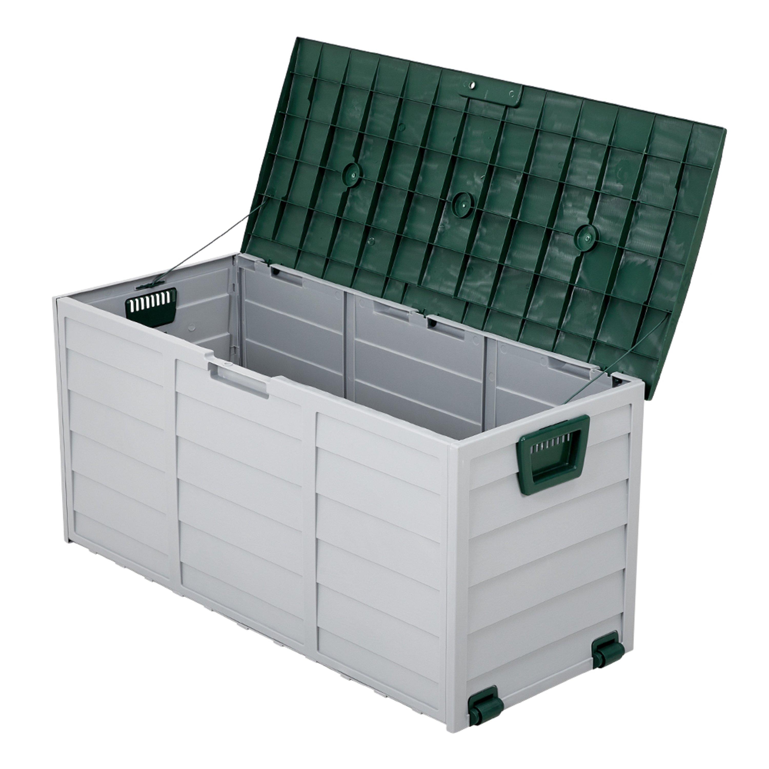 Greenlight Grey - Breeins - Outdoor Storage Deck Box with Wheels - 7
