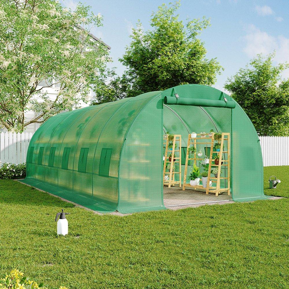 Green - Breeins - Walk-in Green Tunnel Greenhouse Steel - 1