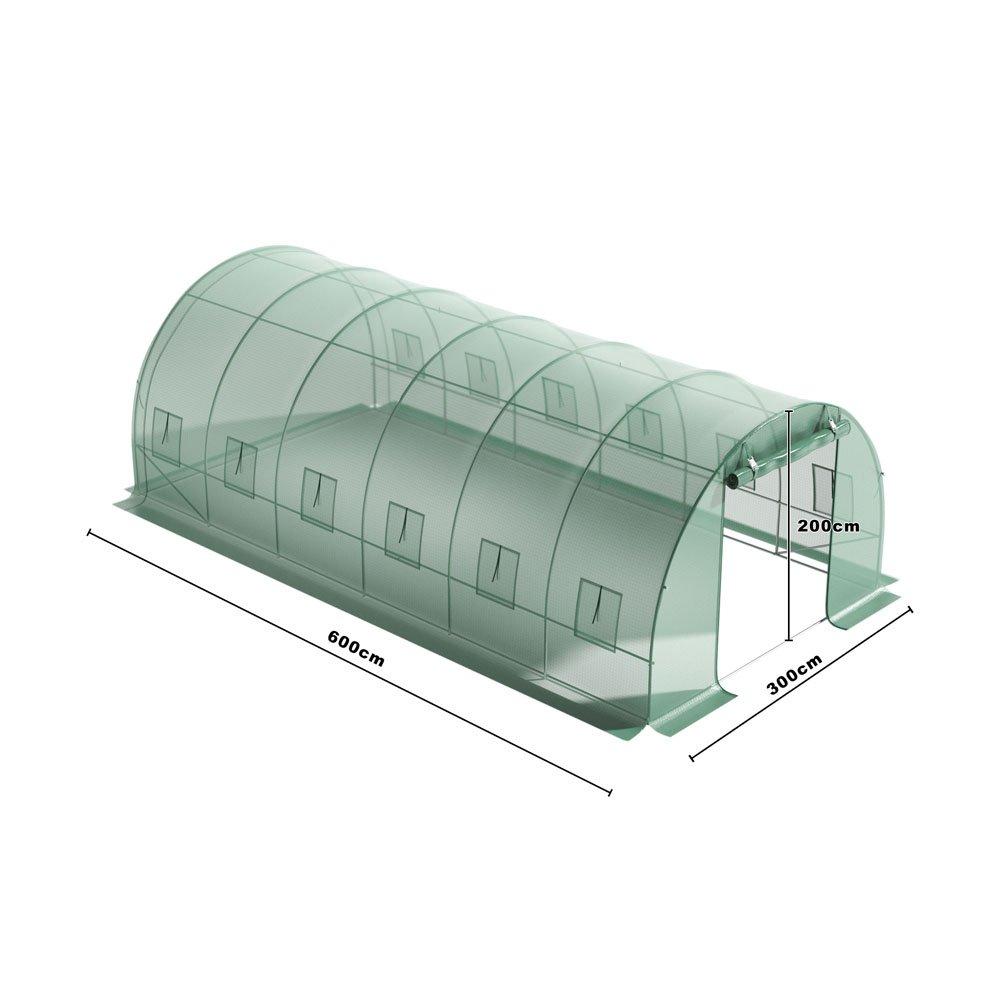 Green - Breeins - Walk-in Green Tunnel Greenhouse Steel - 9