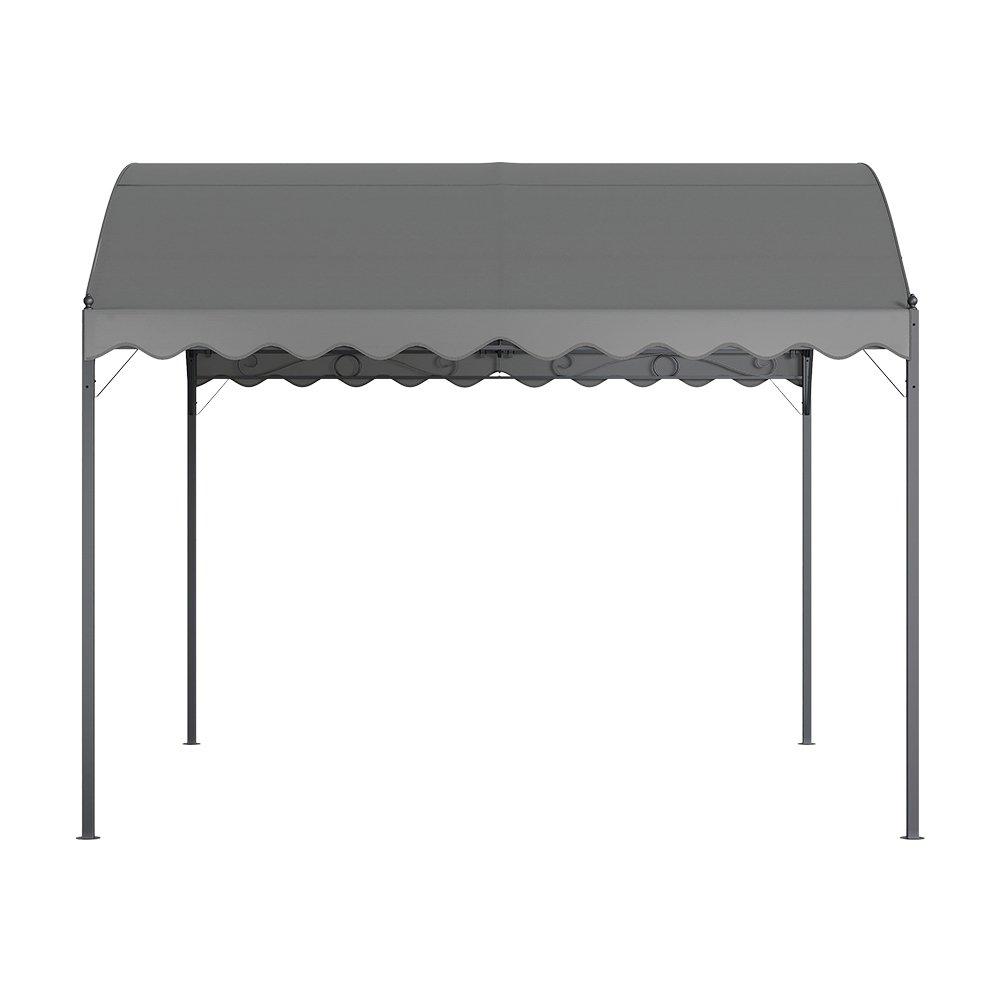 Grey - Breeins - Outdoor Metal Arched Pergola with Shade - 3