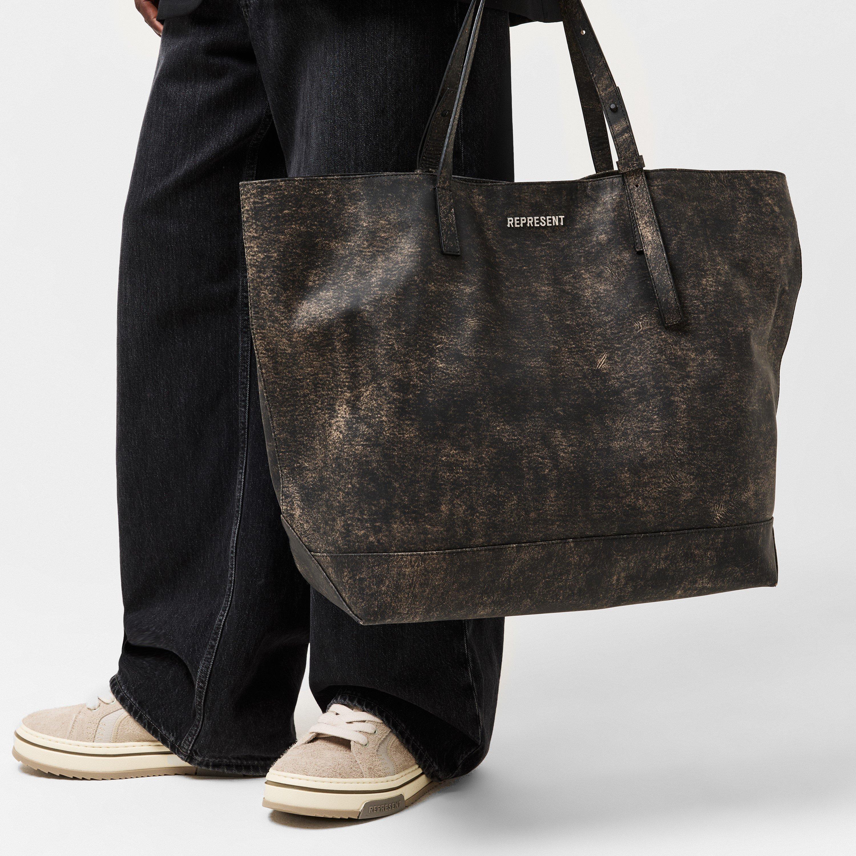 Brown - Represent - Men's Leather Tote Bag - 3