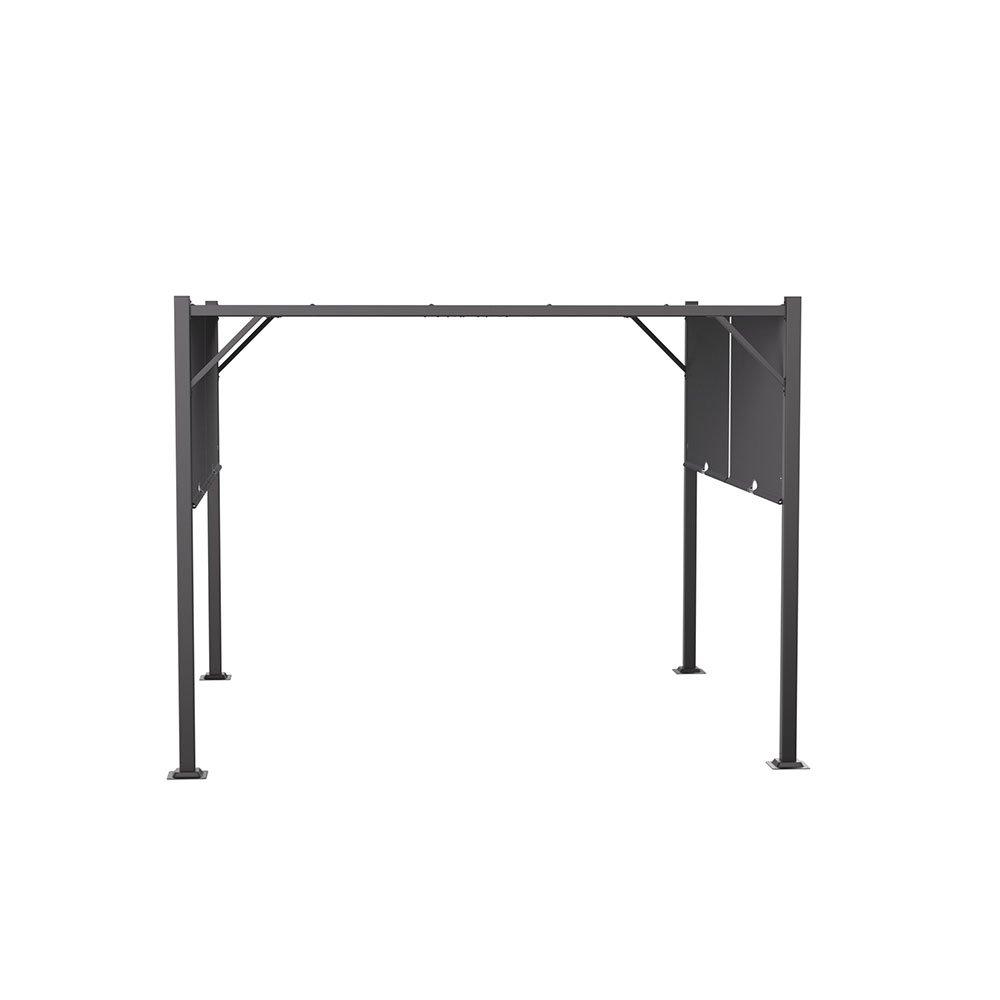Grey - Breeins - Outdoor Retractable Steel Pergola with Canopy - 5