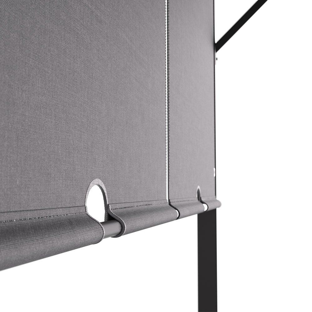 Grey - Breeins - Outdoor Retractable Steel Pergola with Canopy - 8