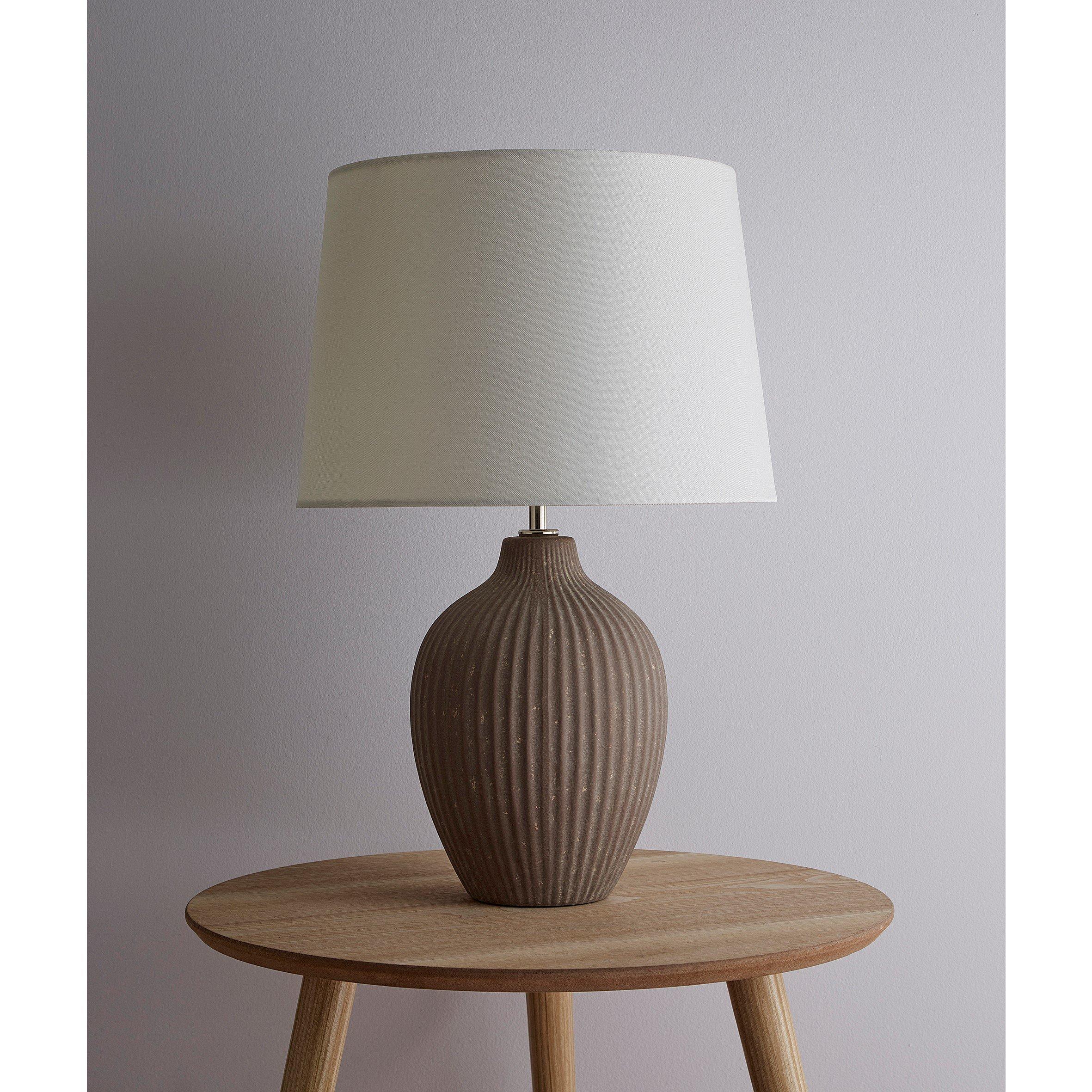 Brown - K Living - Nora 51cm Brown Ceramic Table Lamp With Cream Shad