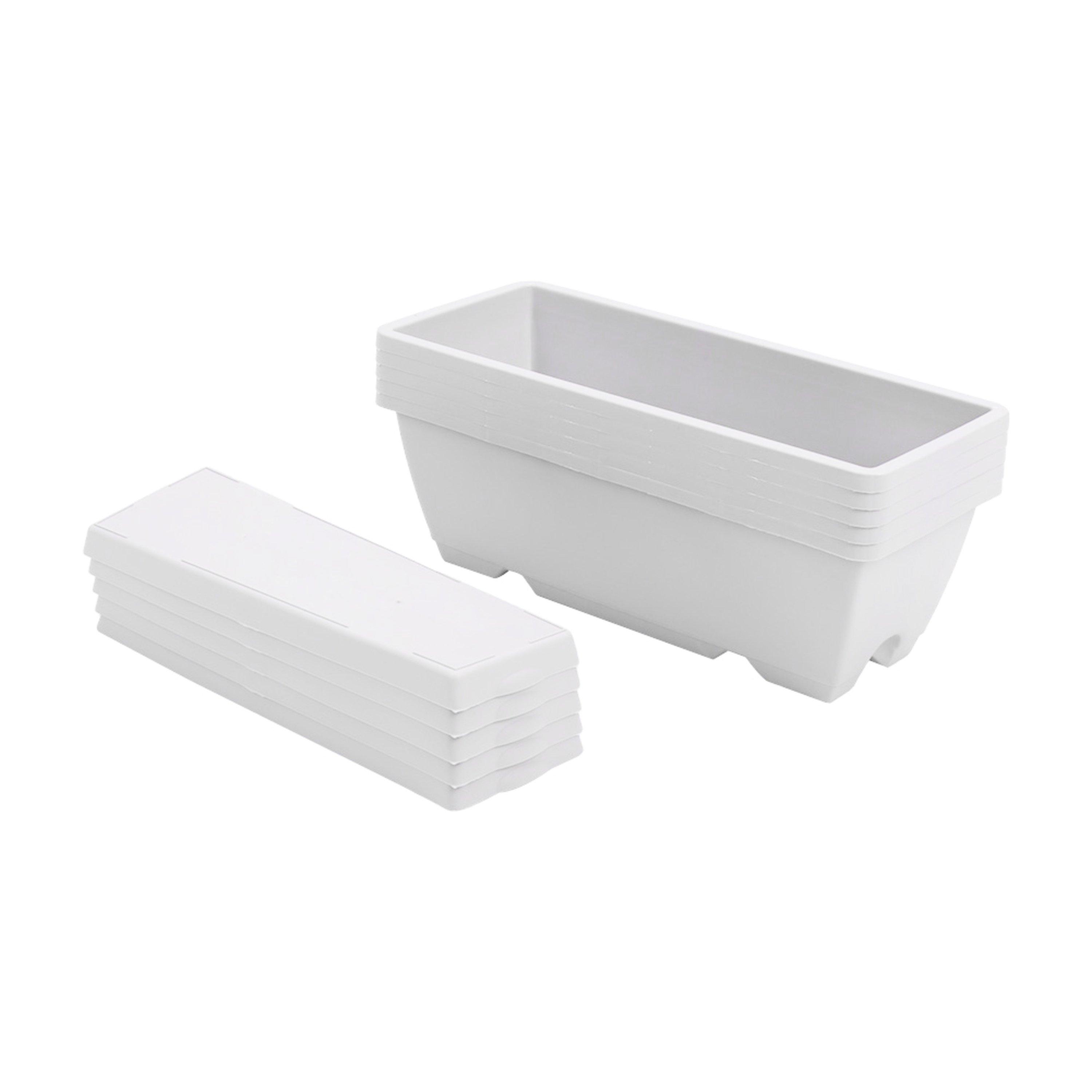 Grey White - Breeins - 5-Piece Rectangle Garden Planter Set - 1