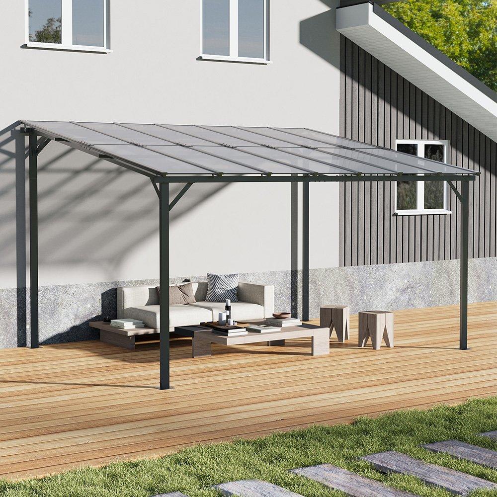 Grey - Breeins - Wall-Mounted Patio Canopy - 2