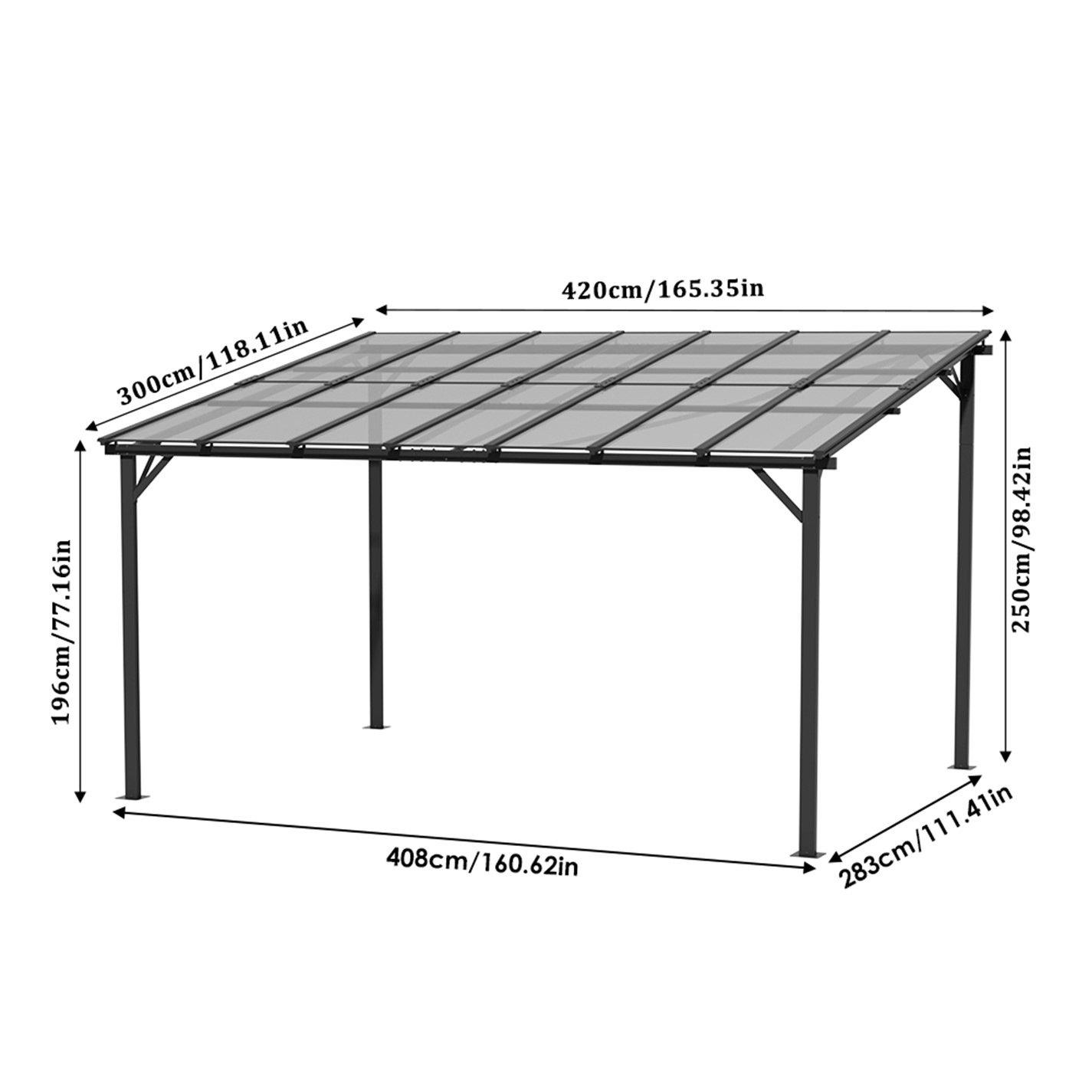 Grey - Breeins - Wall-Mounted Patio Canopy - 9