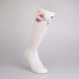 Off White Floral Arrow Long Socks