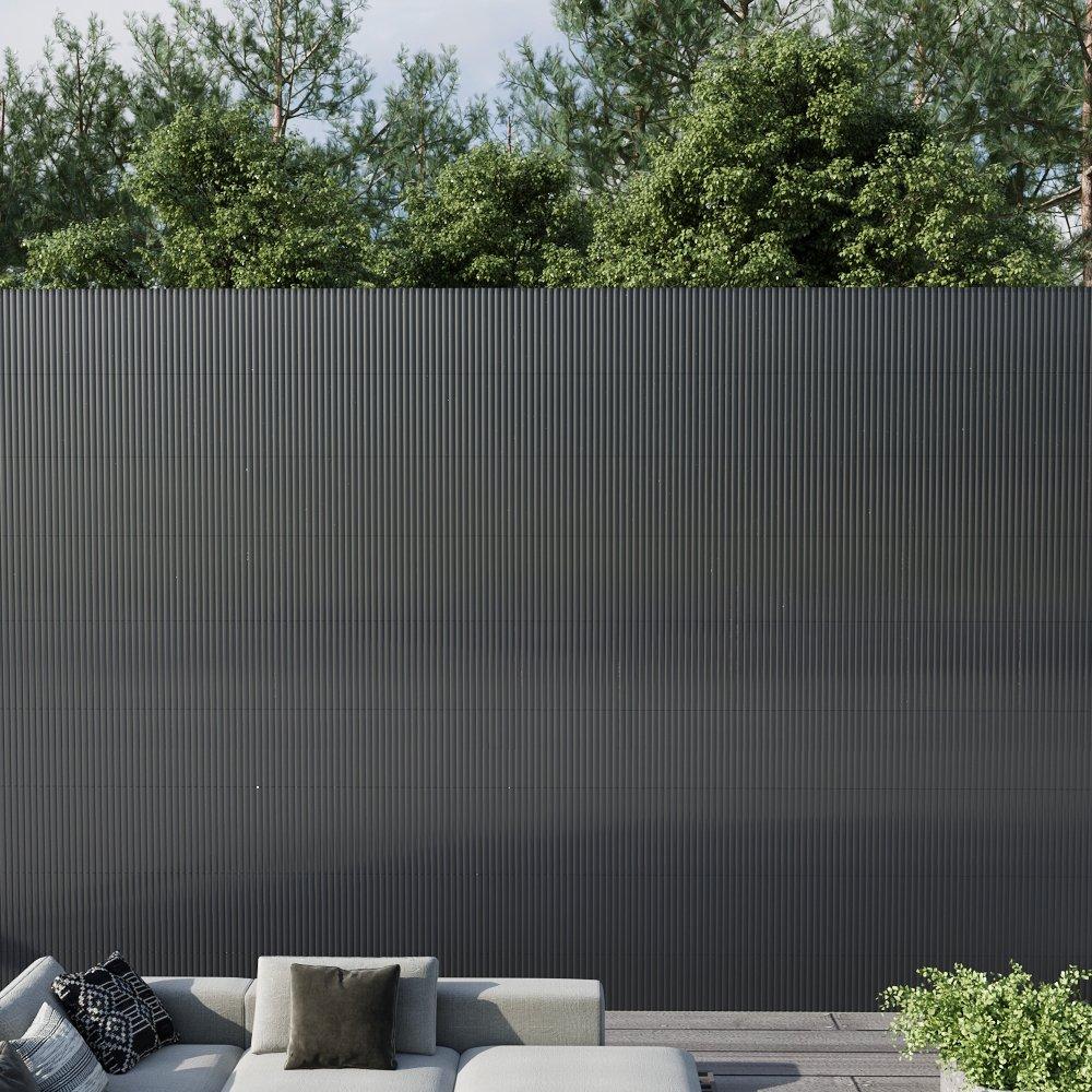 Grey - Breeins - 3 x 1.8m Waterproof PVC Privacy Screening Fence - 1