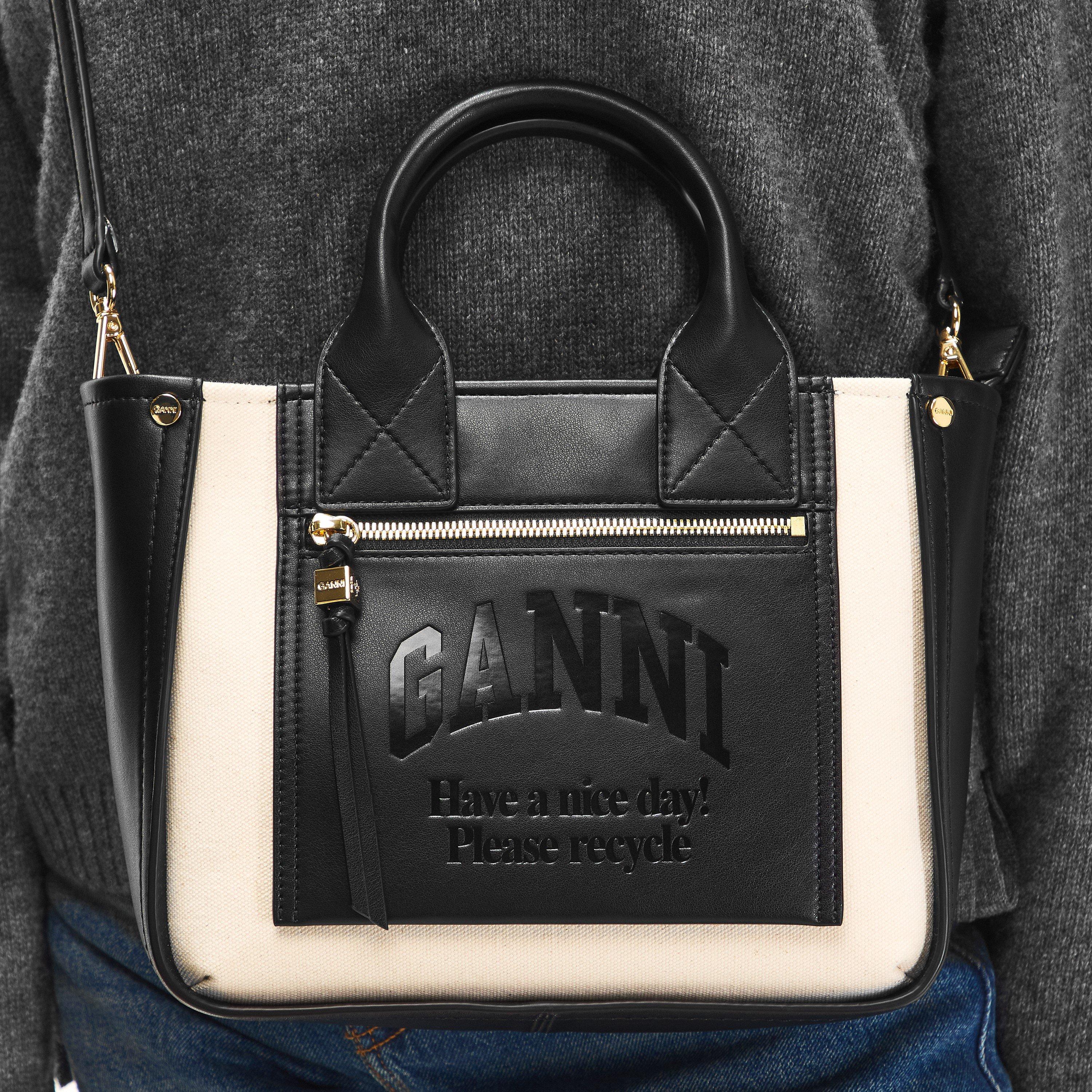 Black - Ganni - Ganni S Pocket Tote Ld61 - 3