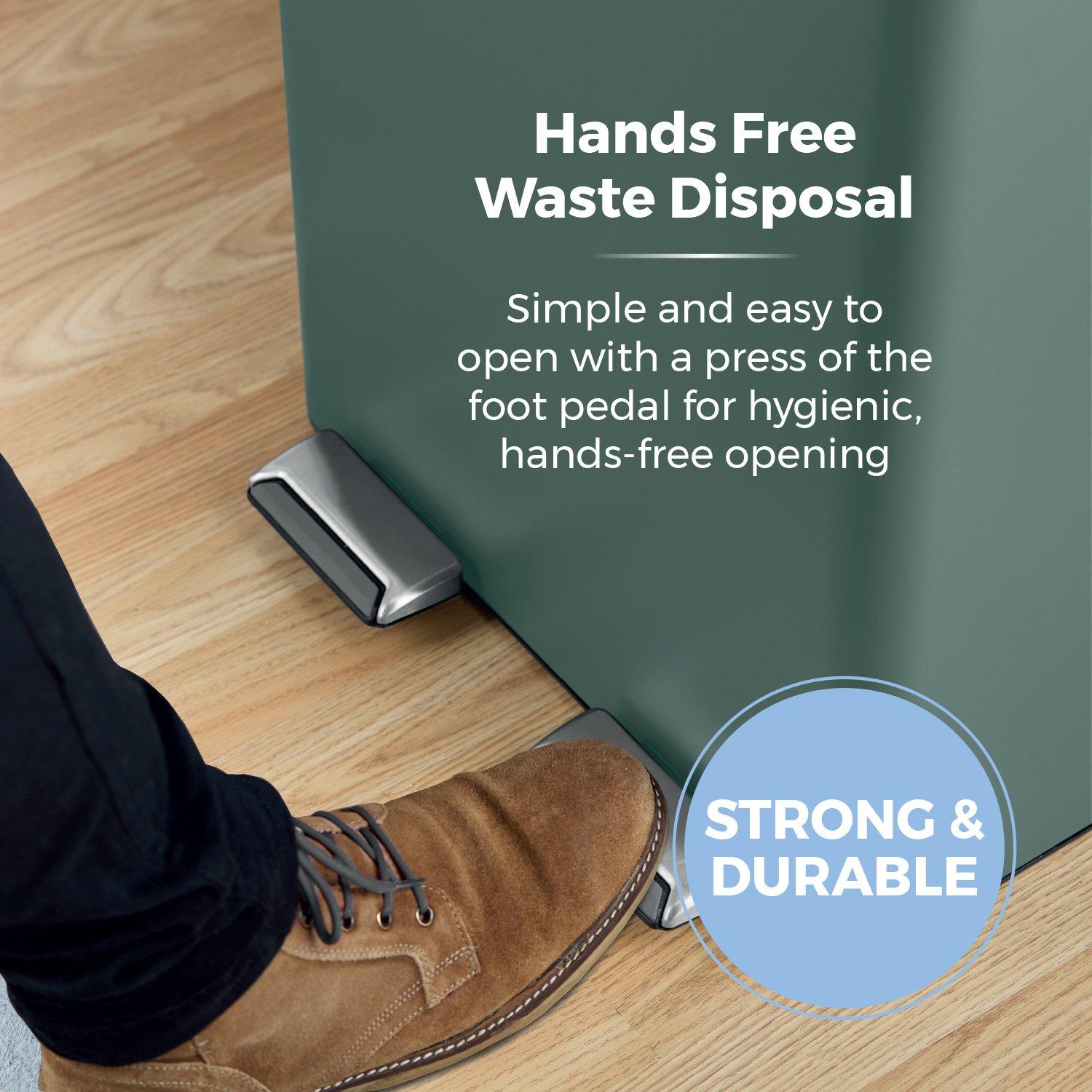 Forest Green - Tower - 60L Recycling Pedal Bin - 4