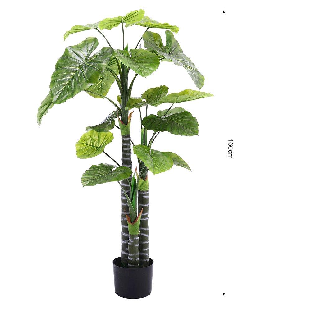 Green - LIFE IDEAS - 160cm Artificial Tropical Plant with Flowerpot - 8