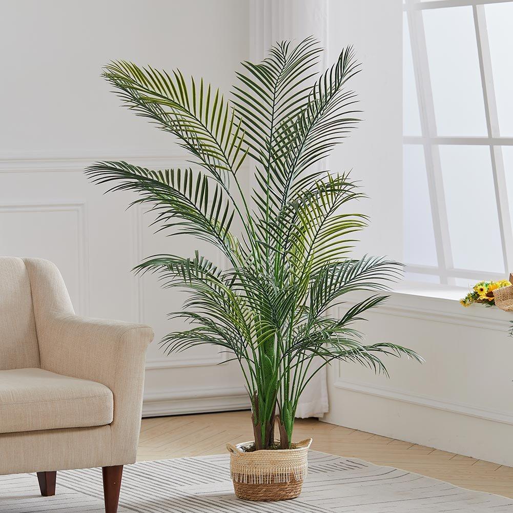 LIFE IDEAS Artificial Tall Potted Palm Tree Indoor Outdoor