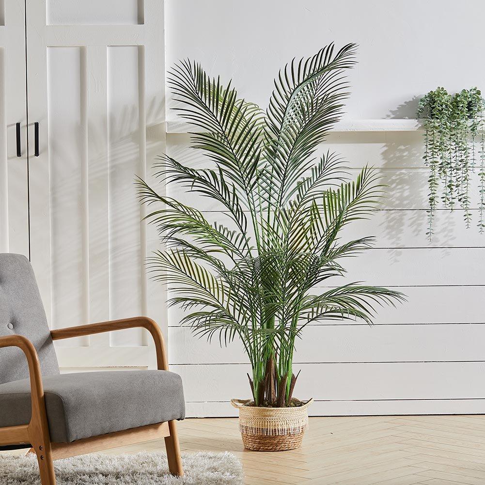 Green - LIFE IDEAS - Artificial Tall Potted Palm Tree Indoor Outdoor - 2