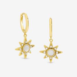 Inicio 14K Gold Plated Mother of Pearl Star Earrings