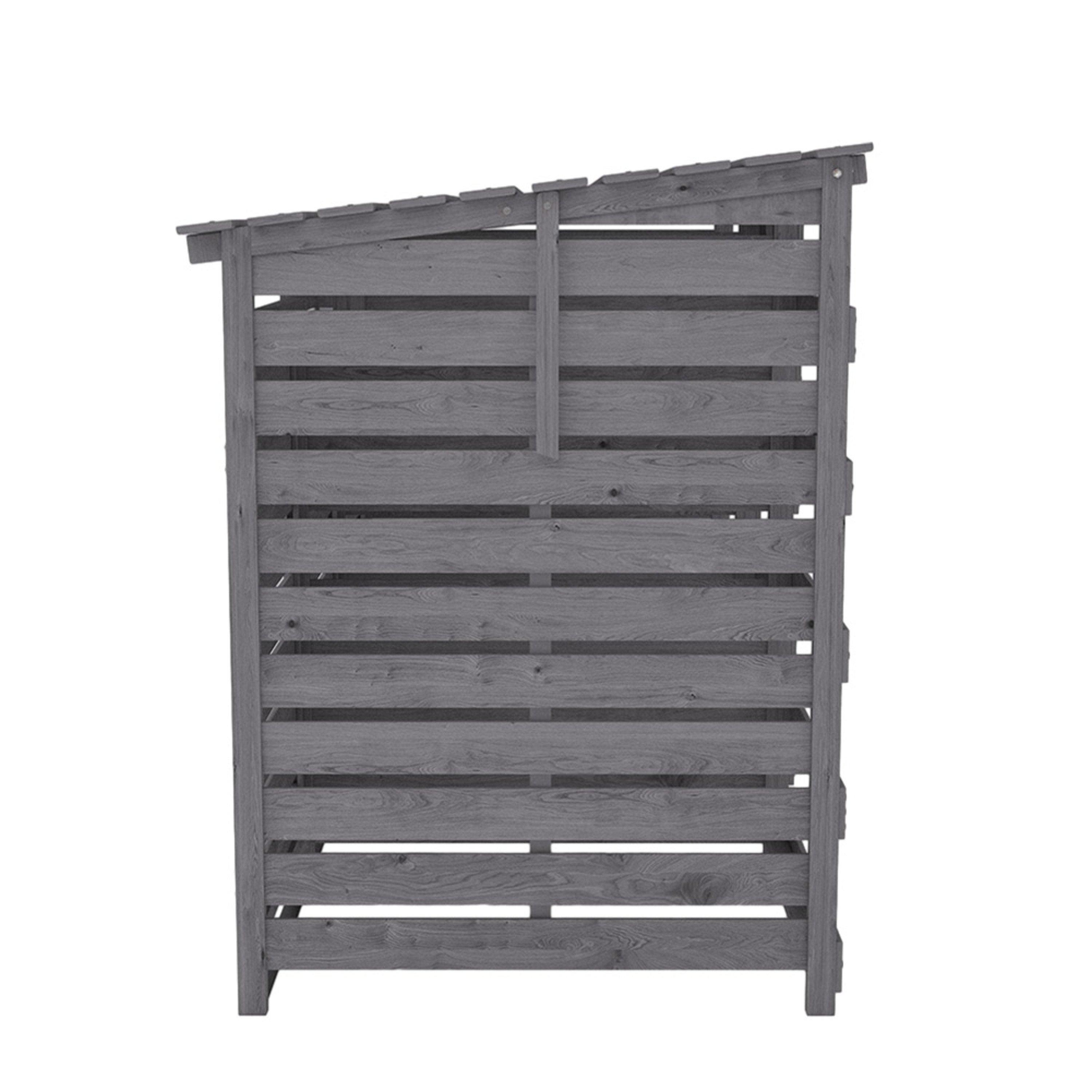 Grey - Breeins - Spruce Wood Garbage Can Garden Storage Shed - 3