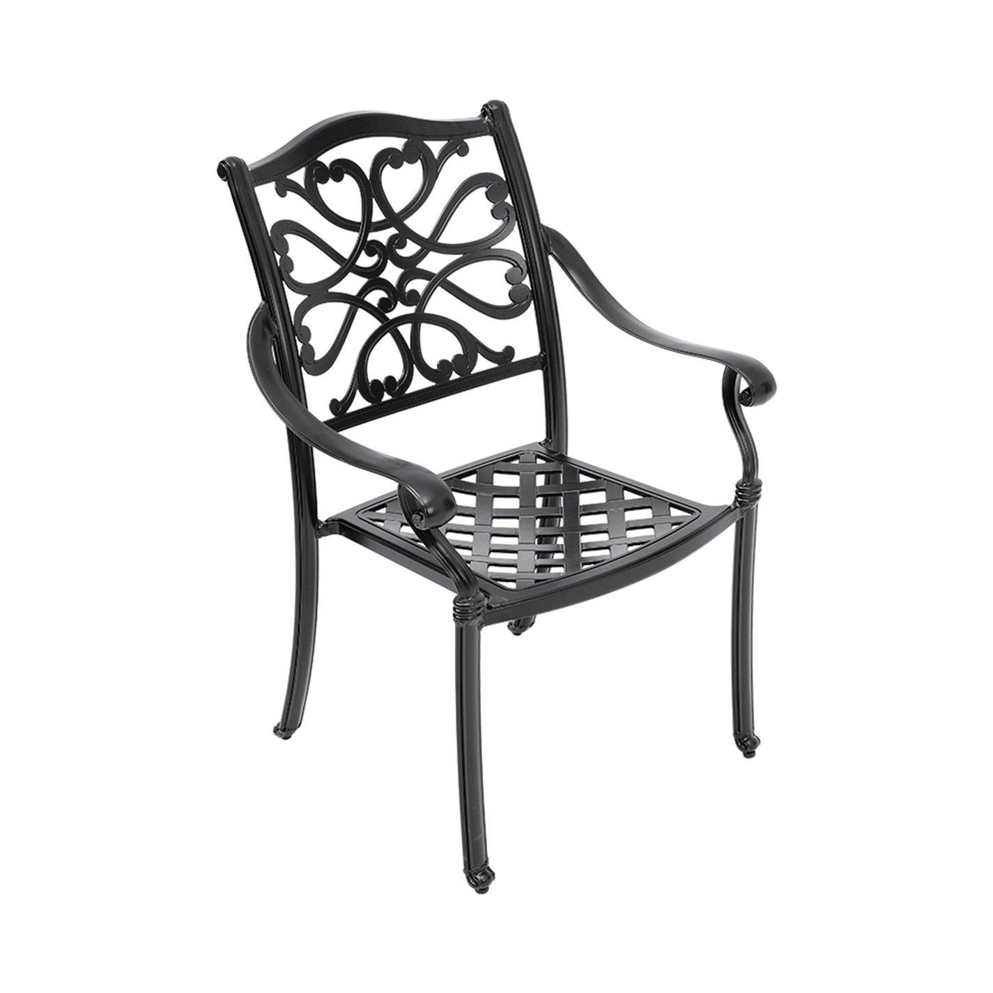 Blackgrey - Breeins - 4Pcs Aluminum Patio Dining Armchair with Cushion - 5
