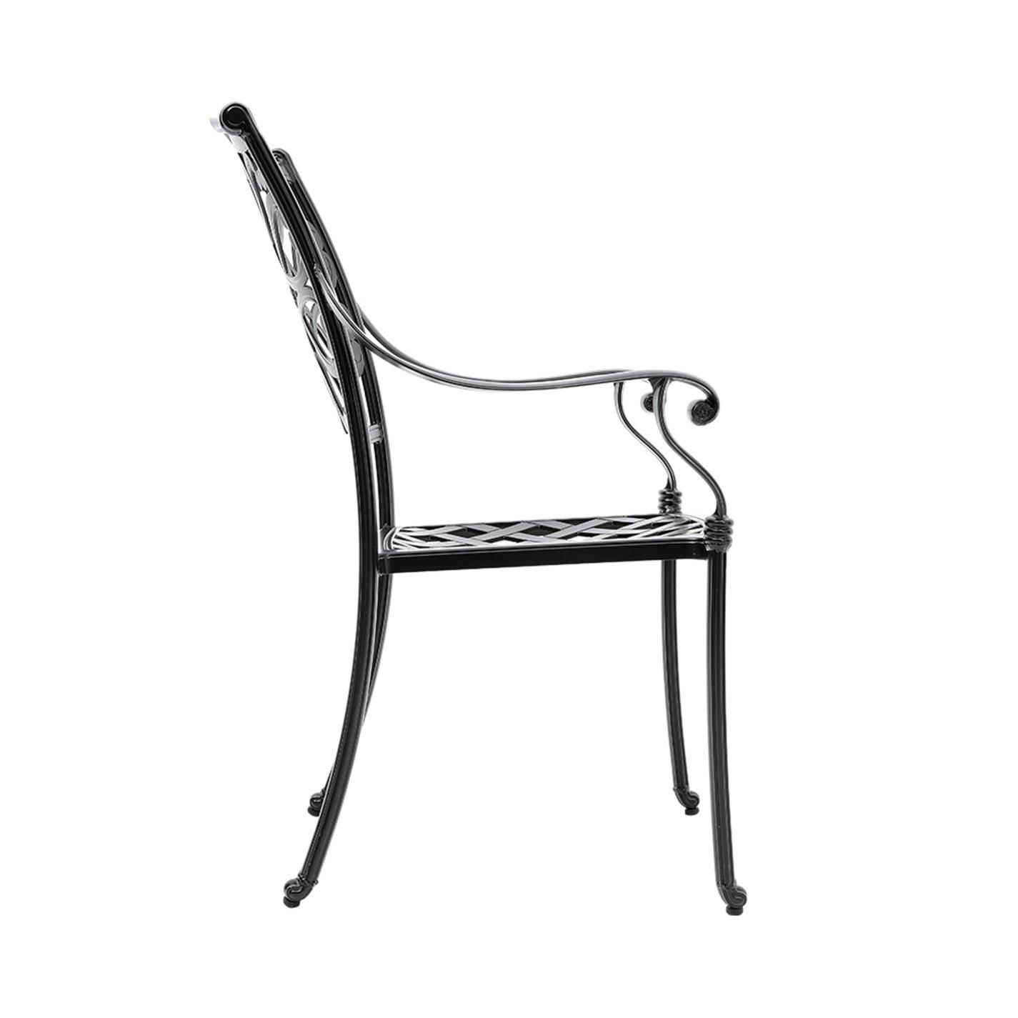 Blackgrey - Breeins - 4Pcs Aluminum Patio Dining Armchair with Cushion - 6