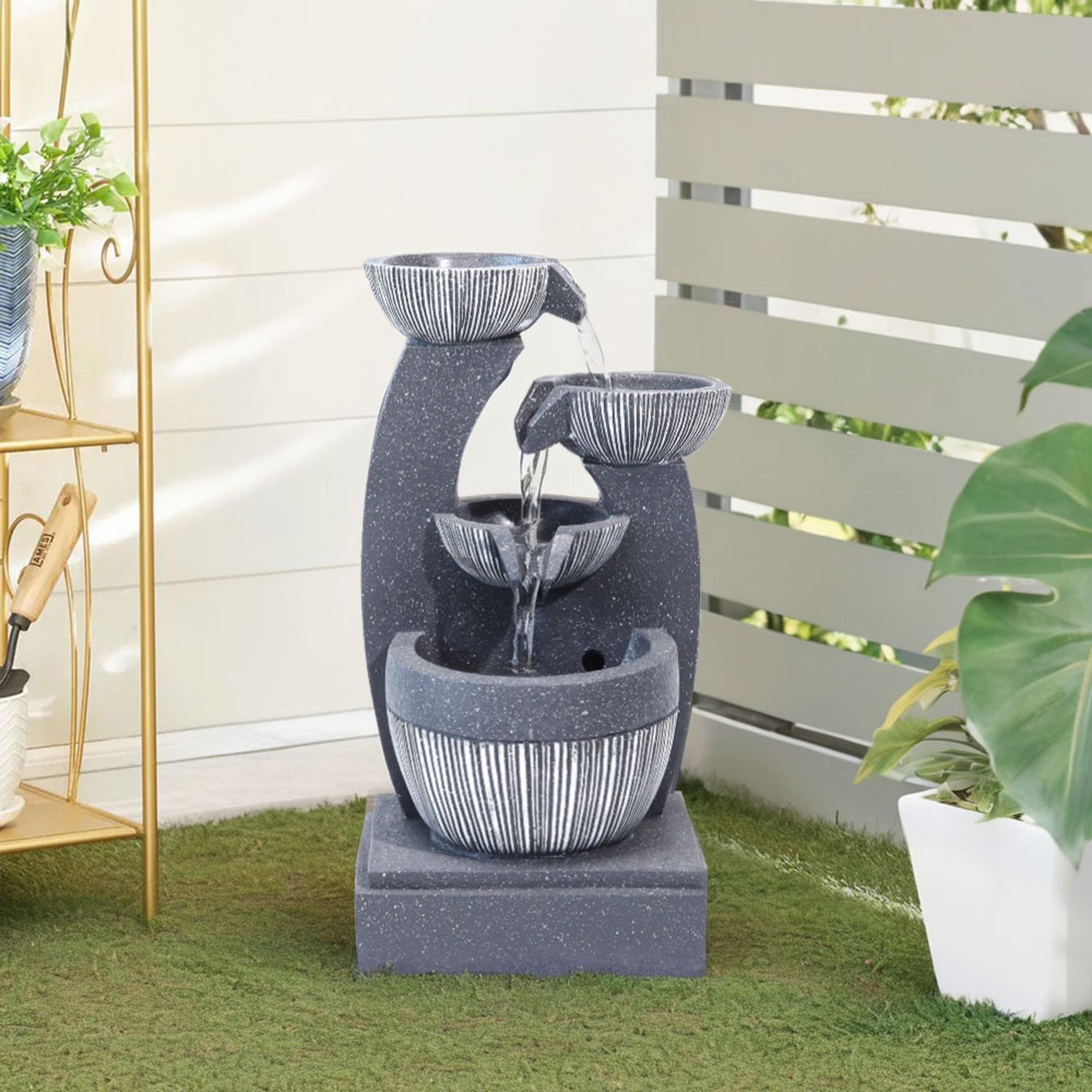 Black - Breeins - Electric Freestanding Fountain Rockery Decor - 1