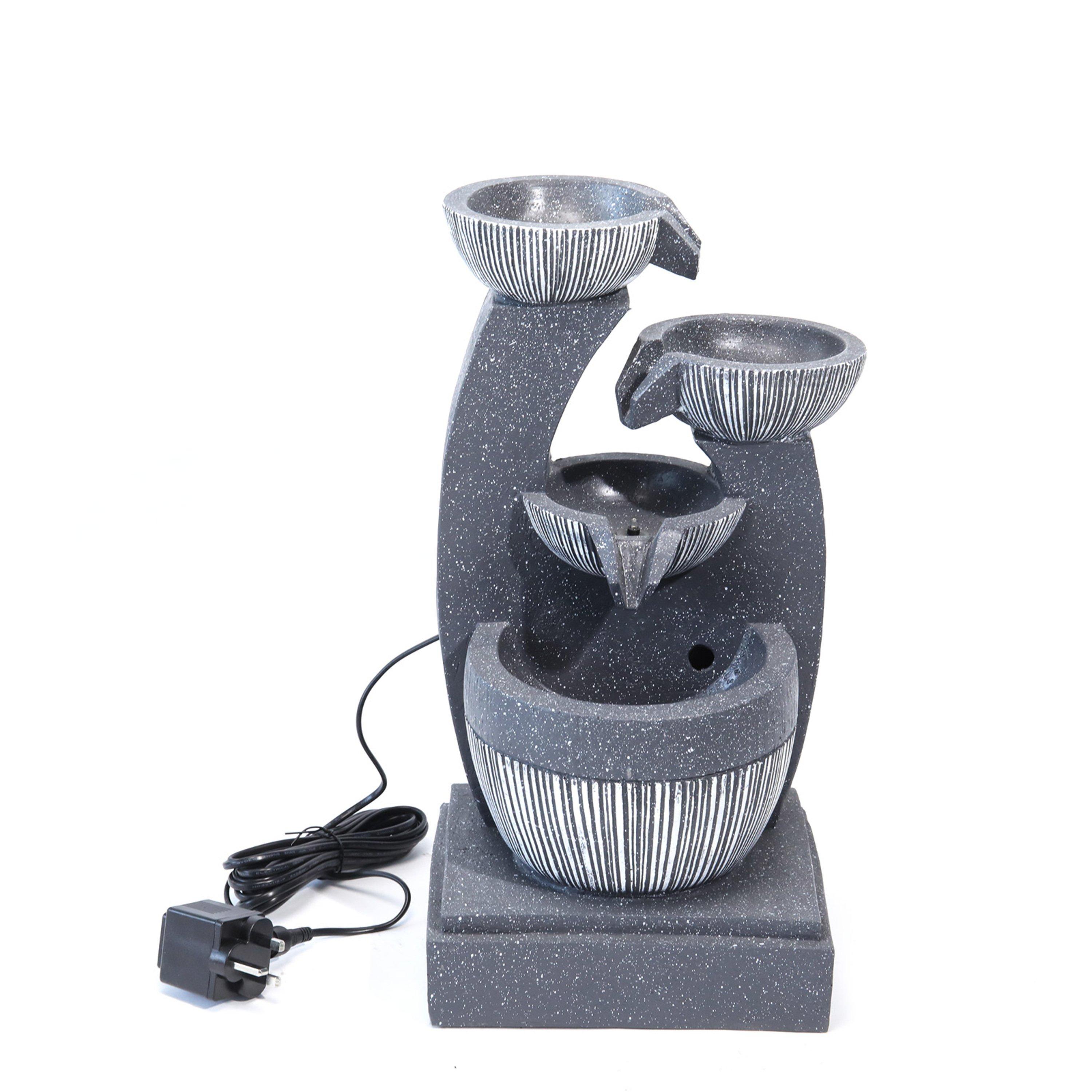 Black - Breeins - Electric Freestanding Fountain Rockery Decor - 3