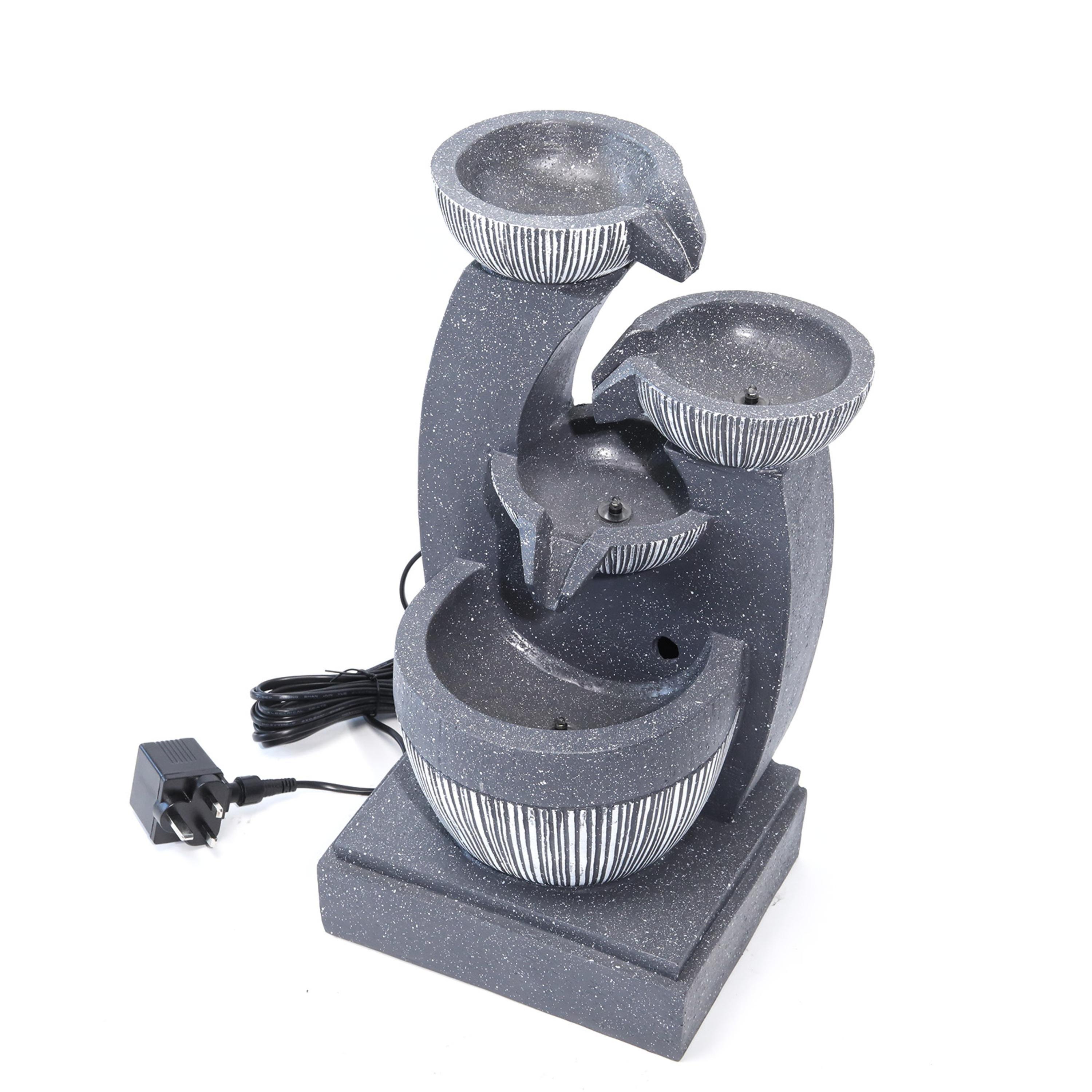 Black - Breeins - Electric Freestanding Fountain Rockery Decor - 4