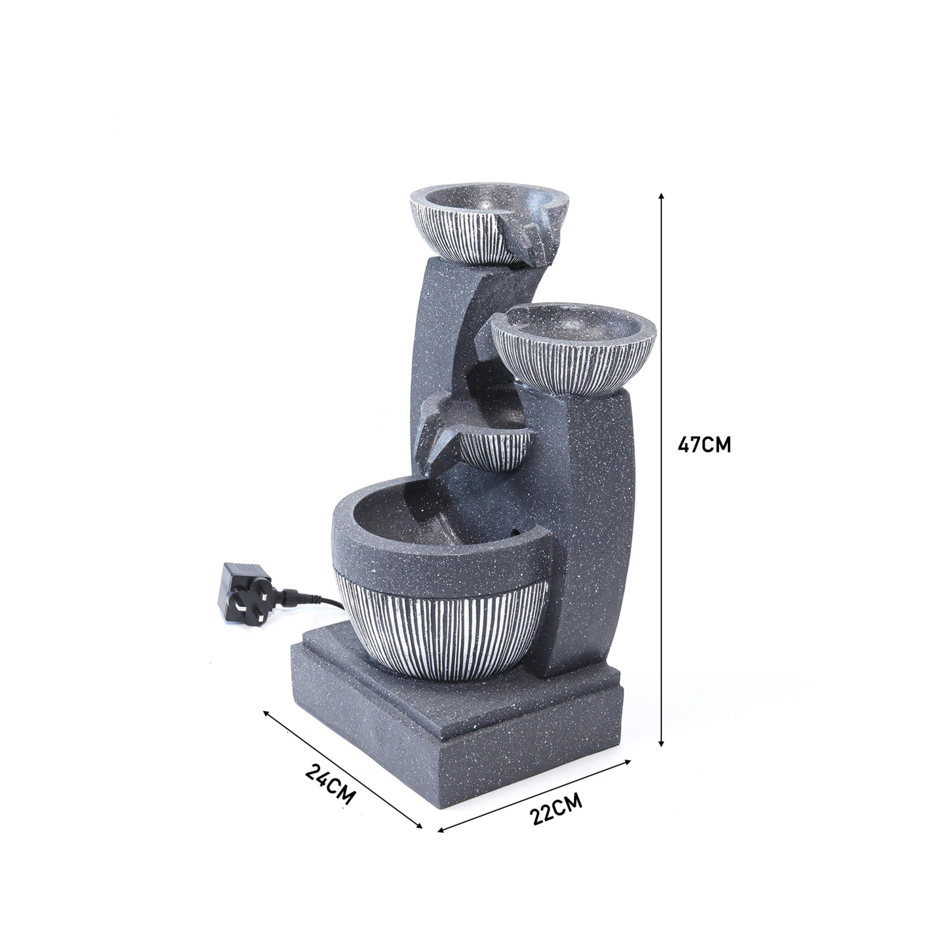 Black - Breeins - Electric Freestanding Fountain Rockery Decor - 9