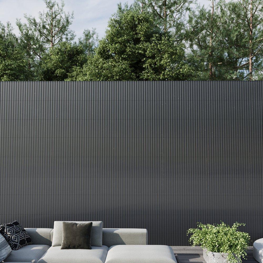 Grey - Breeins - 5 x 1.5m Waterproof PVC Privacy Screening Fence - 1