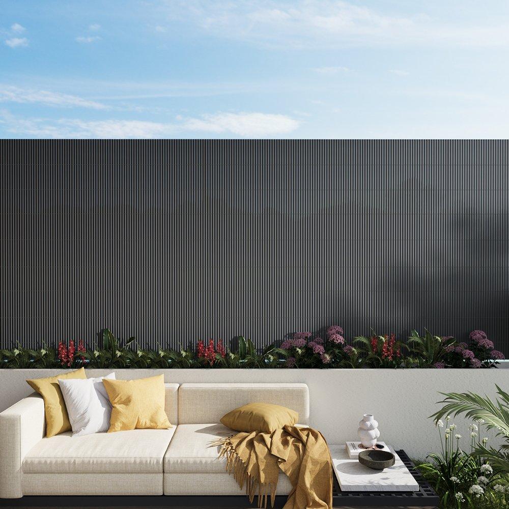 Grey - Breeins - 5 x 1.5m Waterproof PVC Privacy Screening Fence - 2