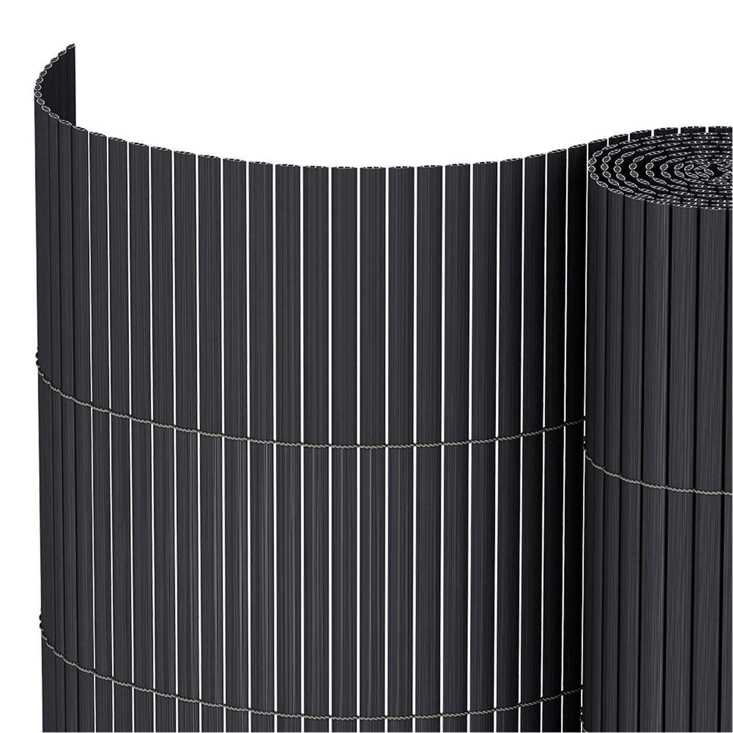 Grey - Breeins - 5 x 1.5m Waterproof PVC Privacy Screening Fence - 5