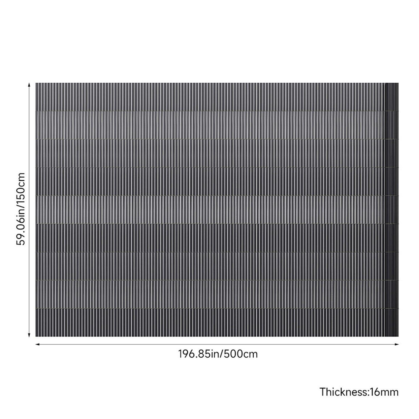 Grey - Breeins - 5 x 1.5m Waterproof PVC Privacy Screening Fence - 7