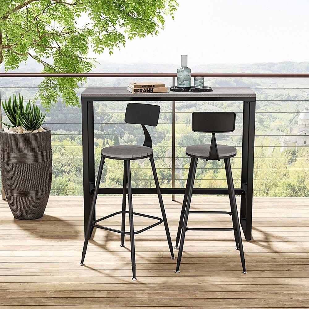Breeins Modern Garden Bistro High Bar Table Grey