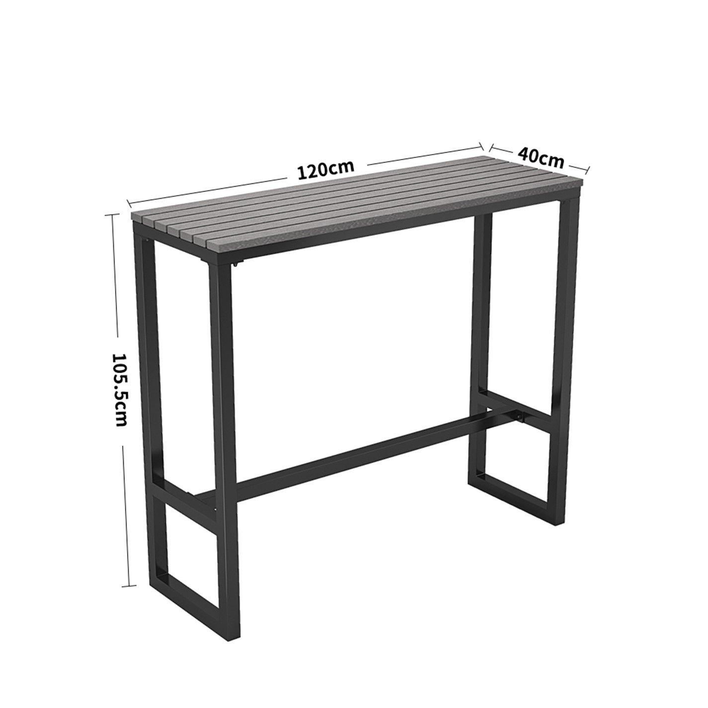 Grey And Black - Breeins - Modern Garden Bistro High Bar Table Grey - 7