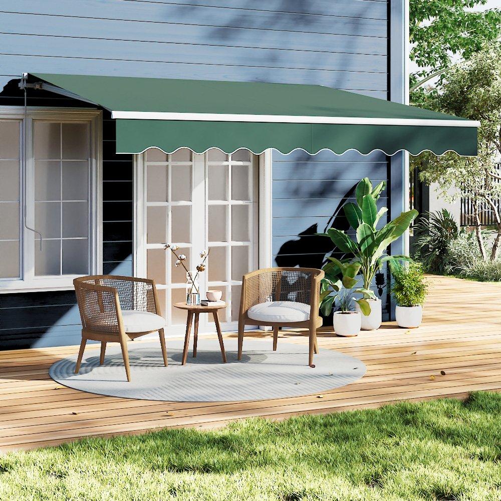 Green - Breeins - 350 x 300cm Retractable Patio Awning Window & Door - 2