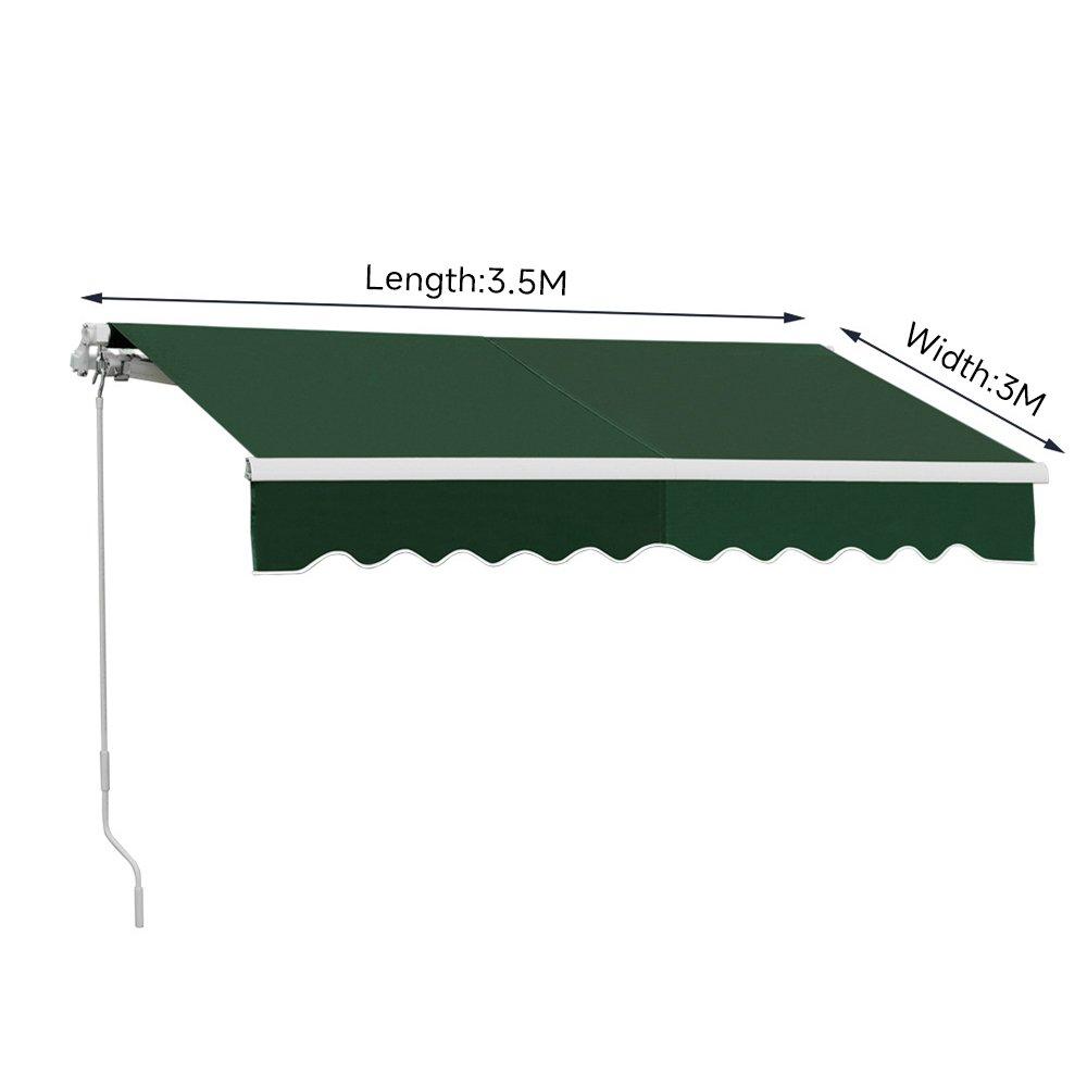 Green - Breeins - 350 x 300cm Retractable Patio Awning Window & Door - 8