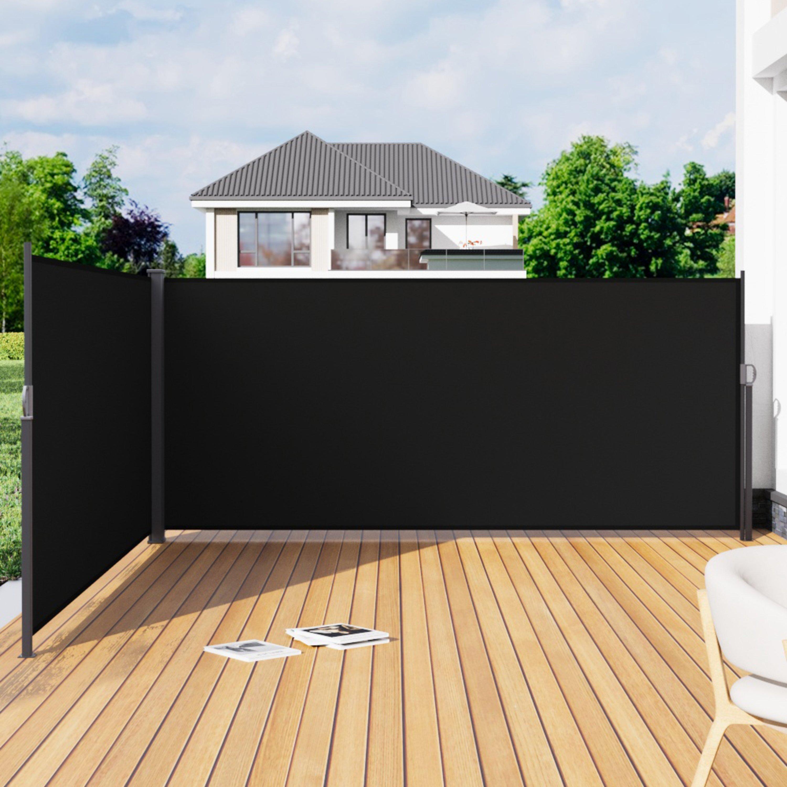 Grey - Breeins - Outdoor Retractable Privacy Side Awning - 1