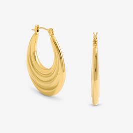 Jon Richard Gold Plated Ridge Hoop Earrings