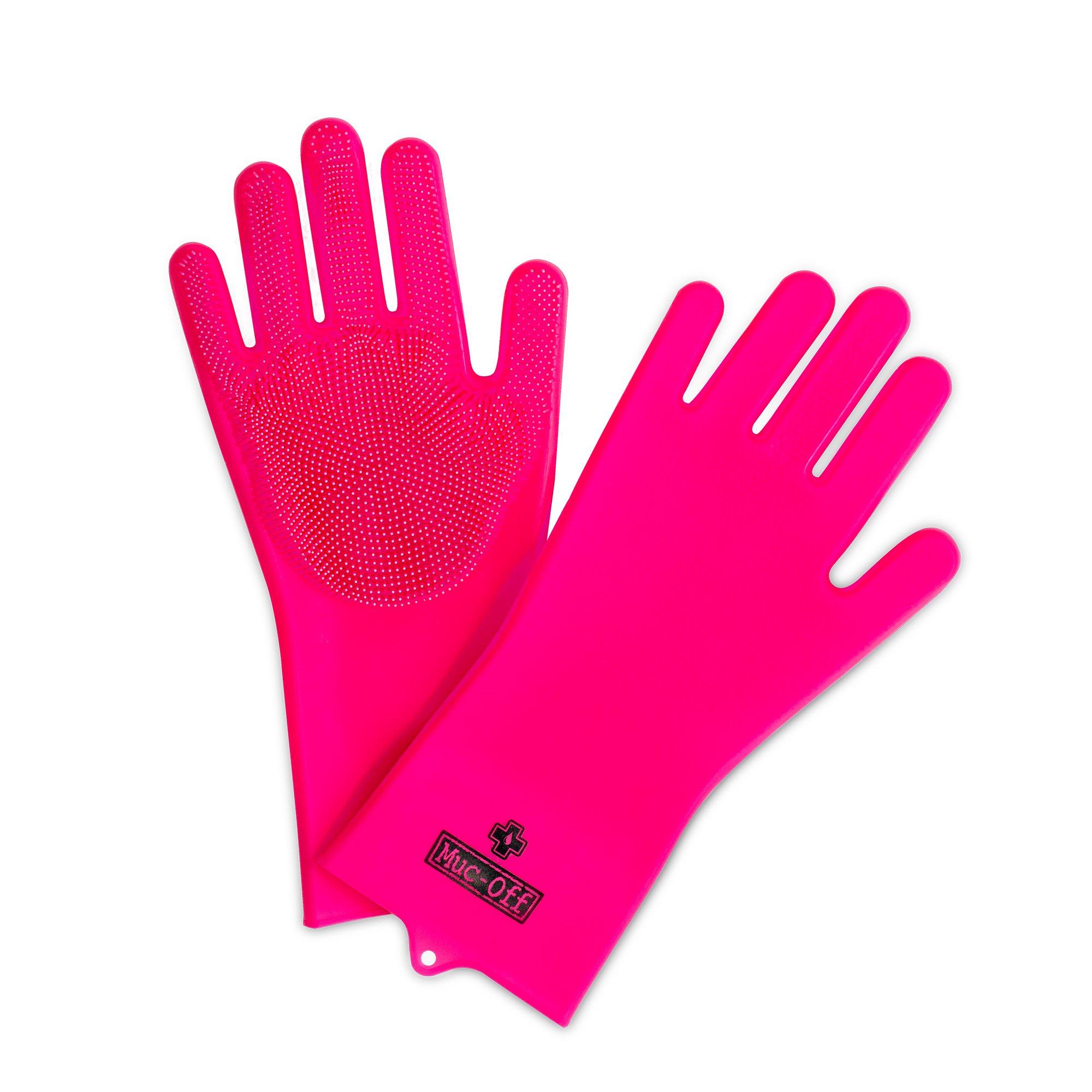 Pink - Muc-Off - Scrubber Gloves L - 4