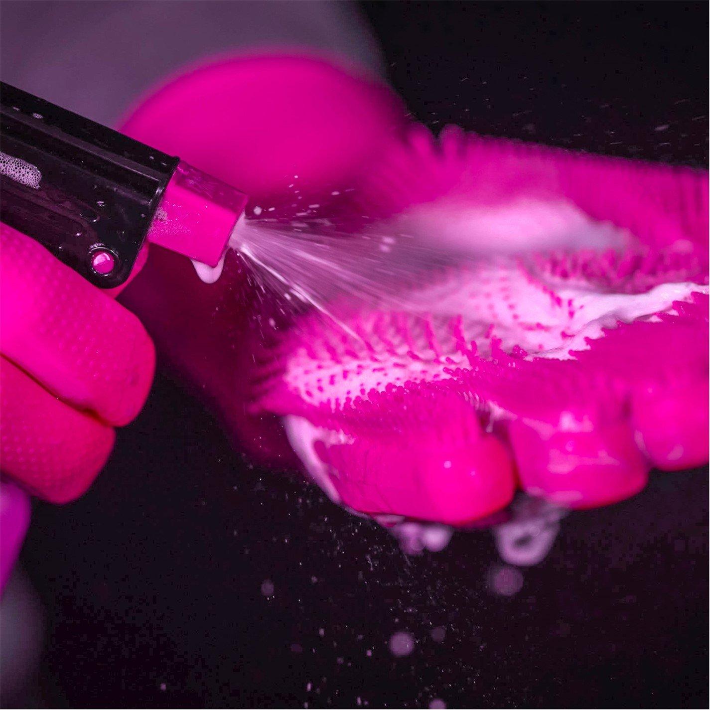 Pink - Muc-Off - Scrubber Gloves M - 4