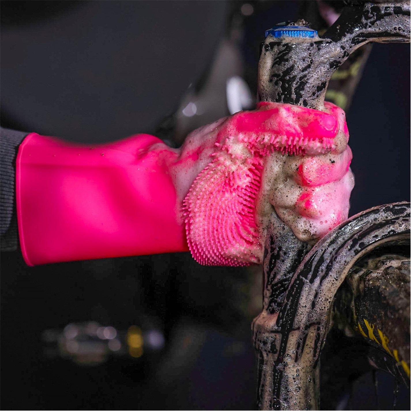 Pink - Muc-Off - Scrubber Gloves M - 5