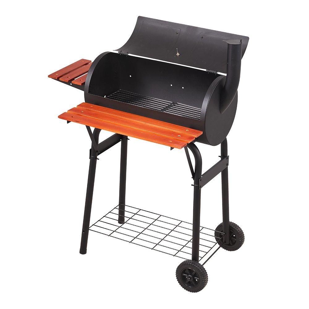 Black And Red - Breeins - Portable Barrel Charcoal BBQ Grill - 1