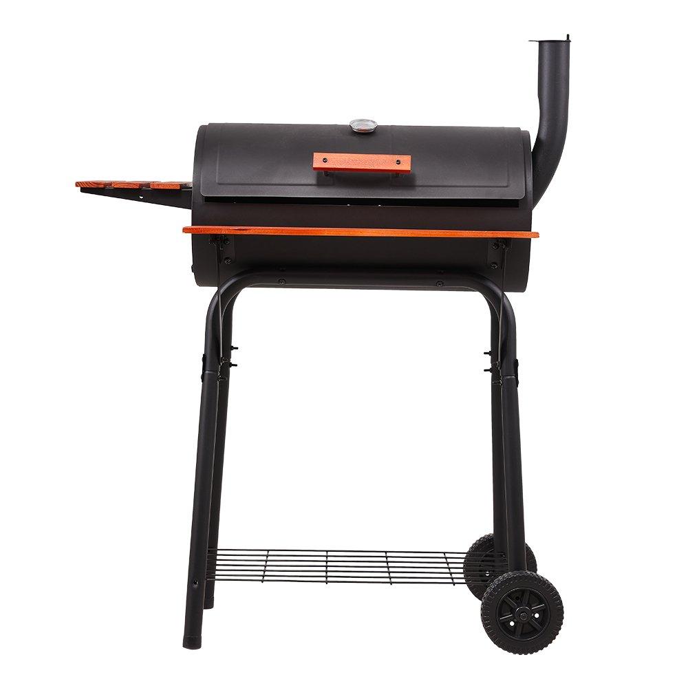 Black And Red - Breeins - Portable Barrel Charcoal BBQ Grill - 2