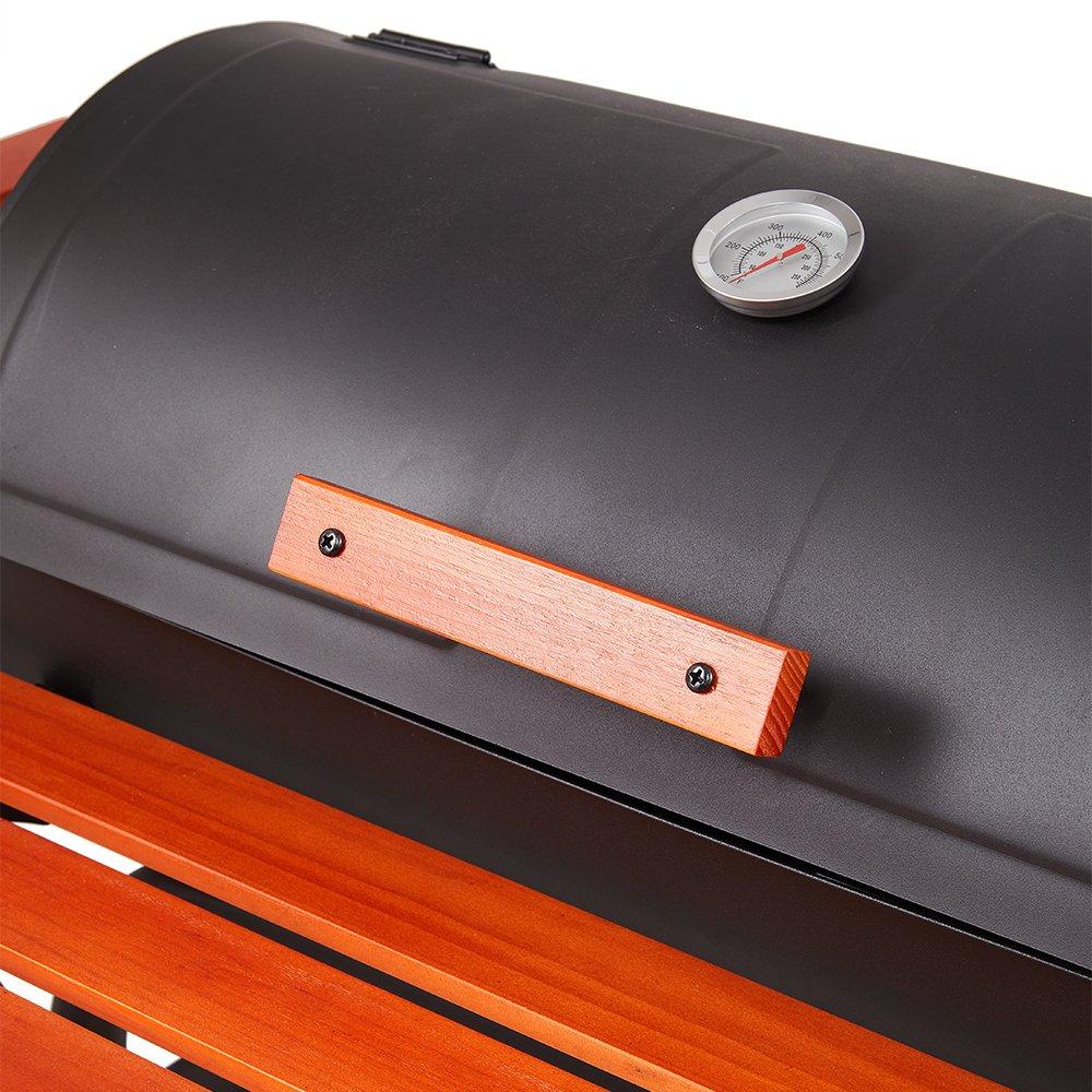 Black And Red - Breeins - Portable Barrel Charcoal BBQ Grill - 3