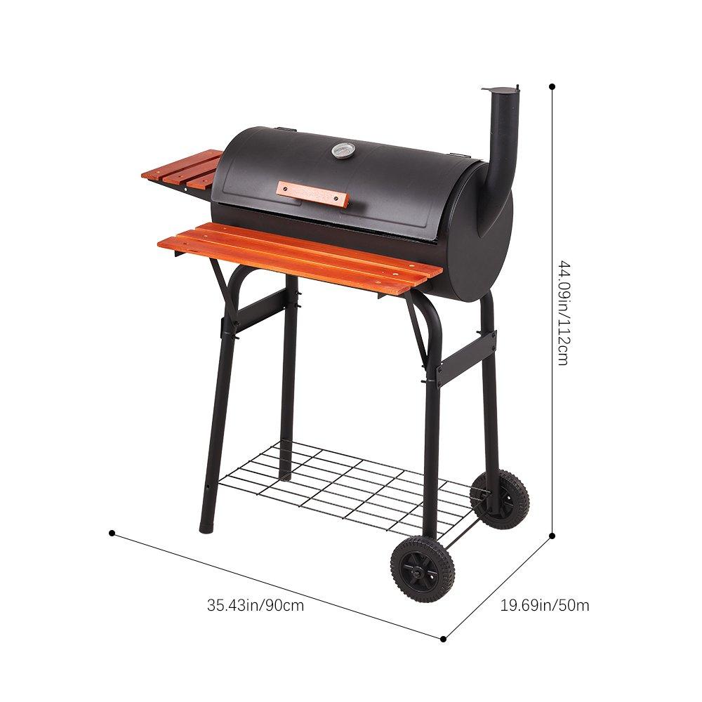 Black And Red - Breeins - Portable Barrel Charcoal BBQ Grill - 6