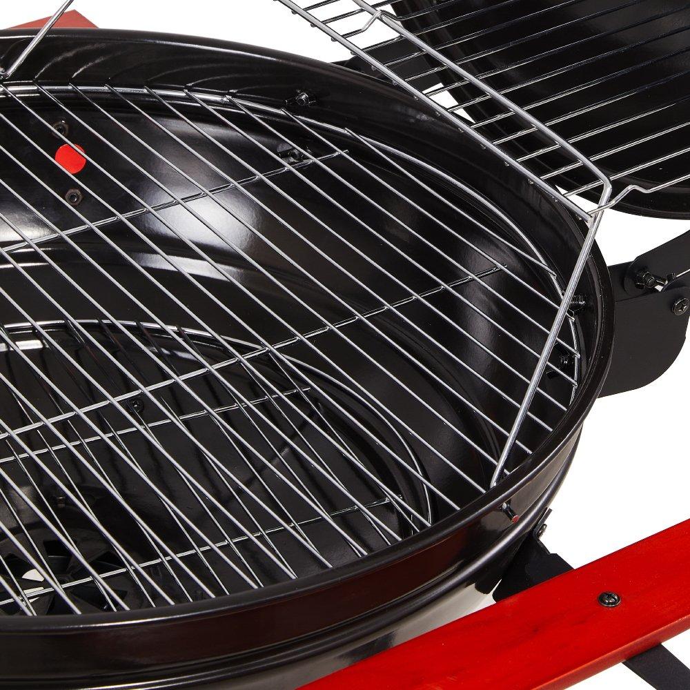 Black And Red - Breeins - Portable Kettle Charcoal BBQ Grill - 4