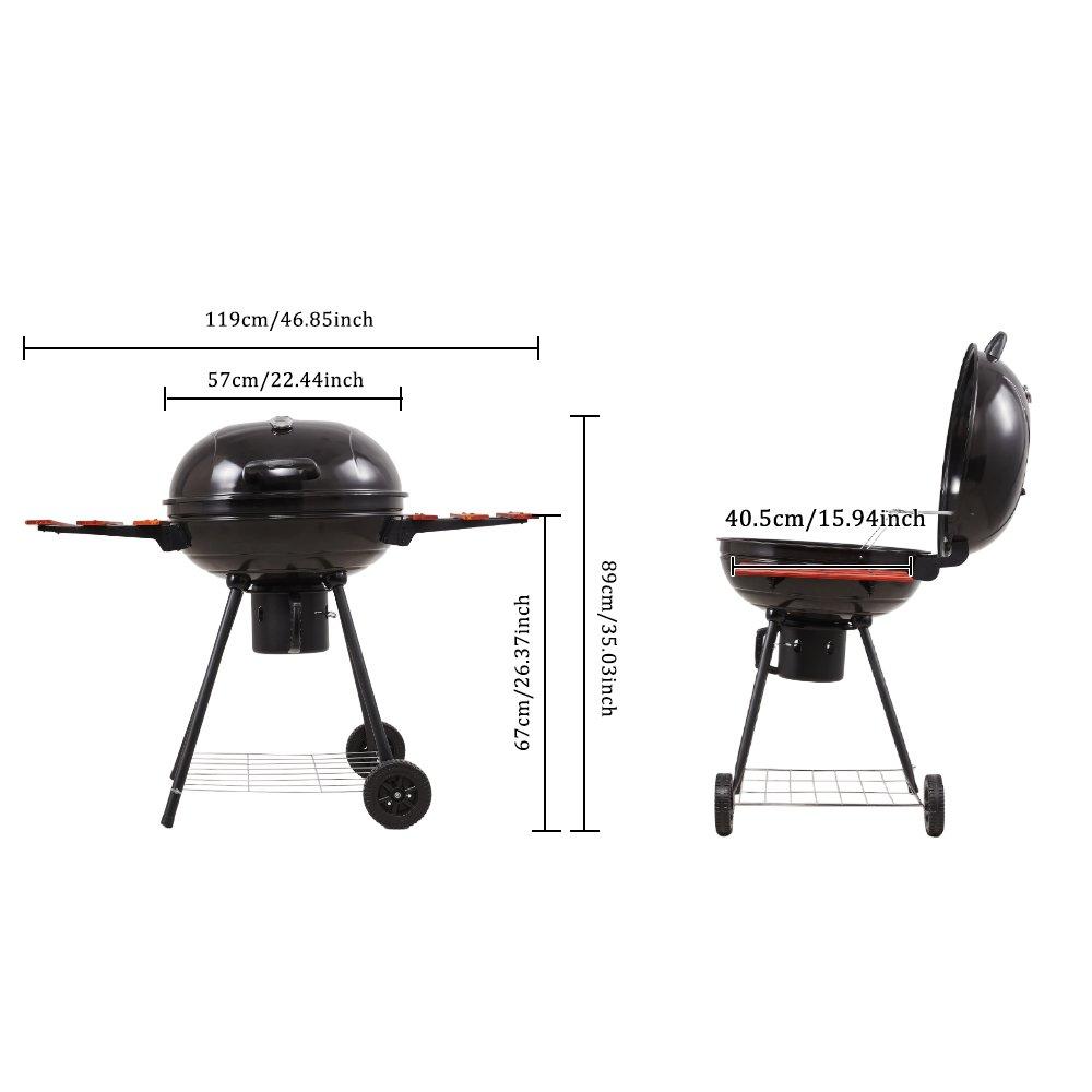 Black And Red - Breeins - Portable Kettle Charcoal BBQ Grill - 7