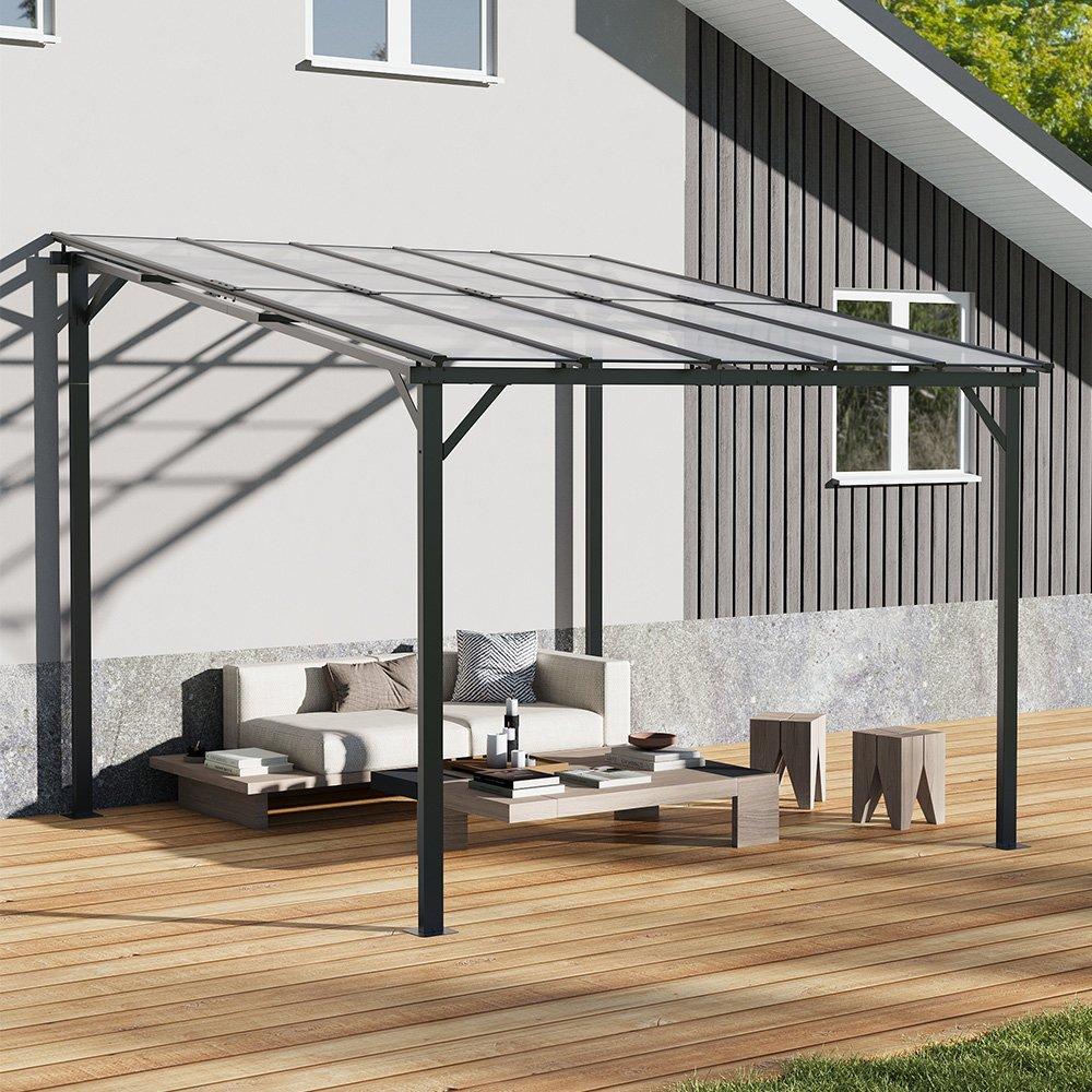 Grey - Breeins - Wall-Mounted Patio Canopy - 2