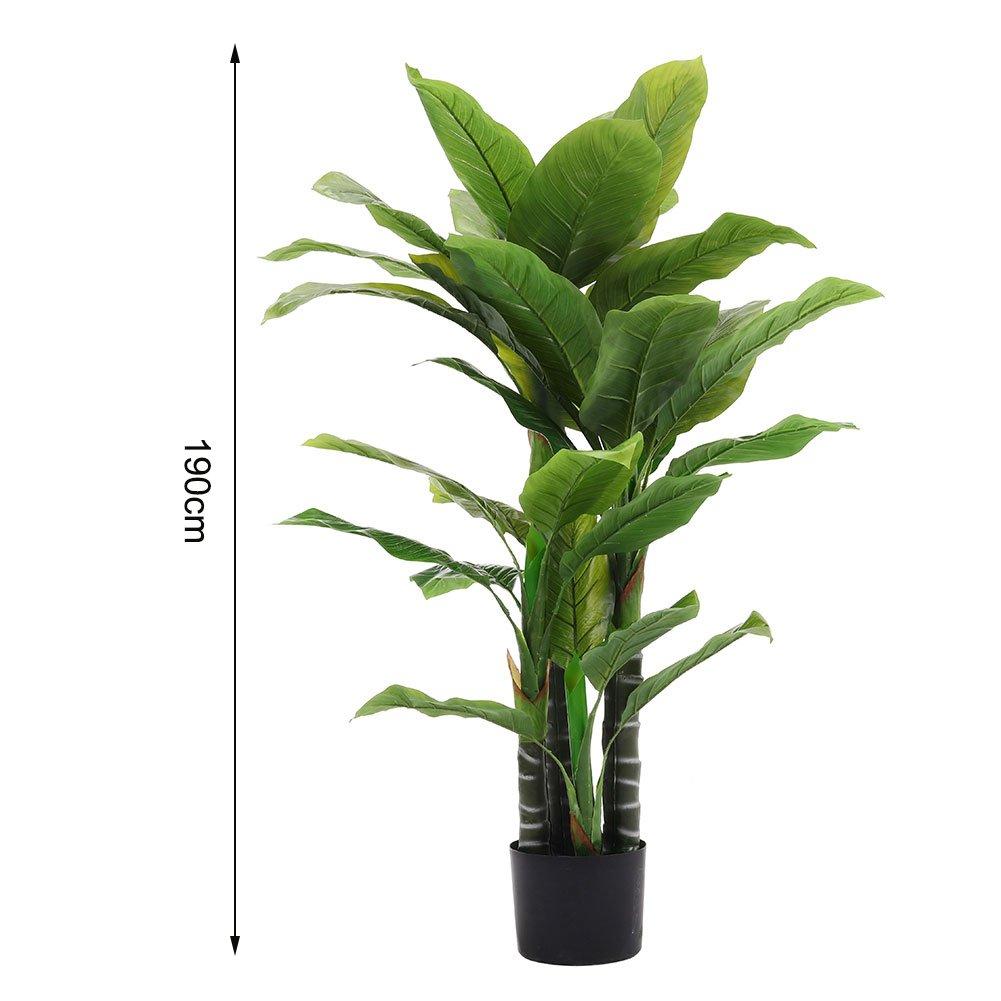 Green - LIFE IDEAS - 190cm Artificial Tropical Plant with Flowerpot - 7
