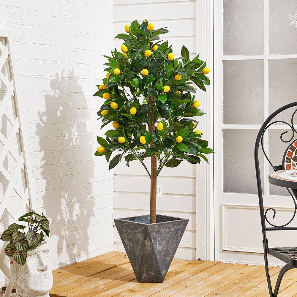 Green - LIFE IDEAS - 120cm Artificial Potted Lemon Tree - 2