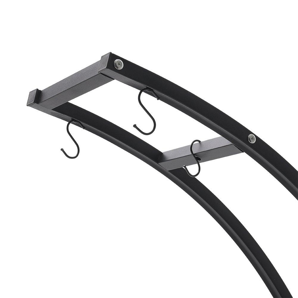 Black - LIFE IDEAS - 2x Half-Moon Plant Display Shelf with Wheels - 5